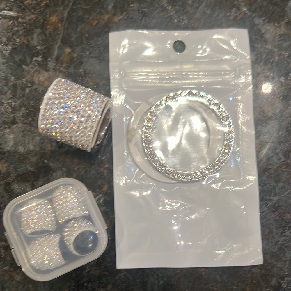 Amazon Silver Car Audio Knob Covers